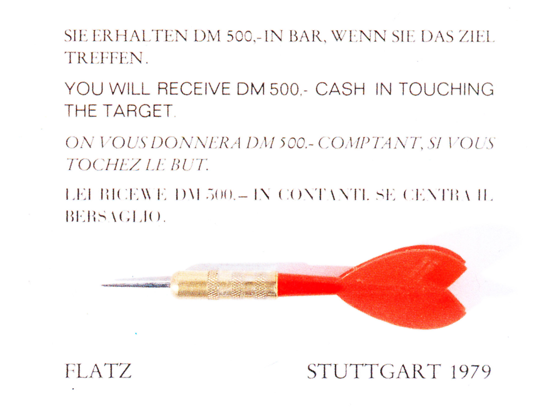 FLATZ: Treffer, 1979, Wurfpfeil