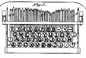 Sholes, C.L.: Typewriter Keyboard Patent Drawing 1878