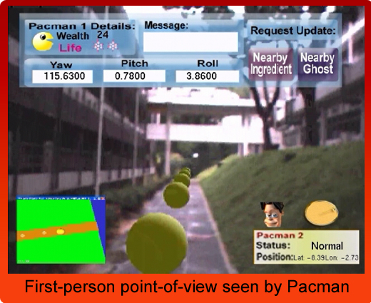 Human Pacman: Anzeige im Head-Up Display