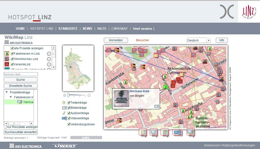 WikiMap Linz: Geburtshaus Hermann Bahr